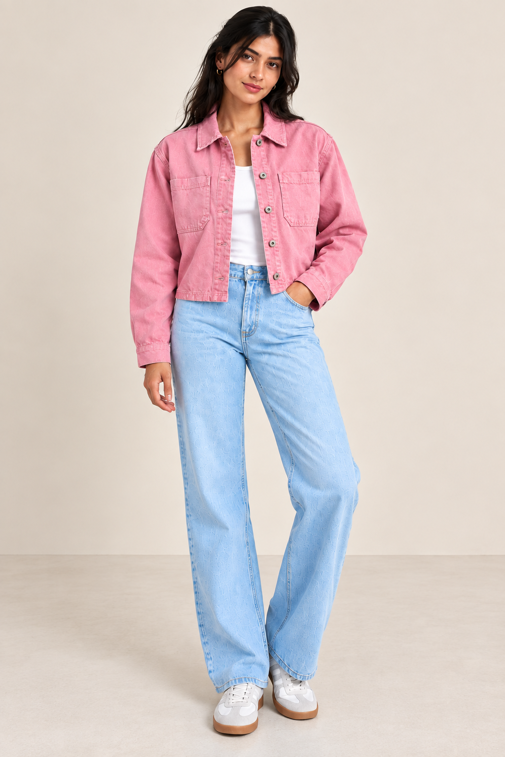 Duo Veste Rose & Jean Bleu
