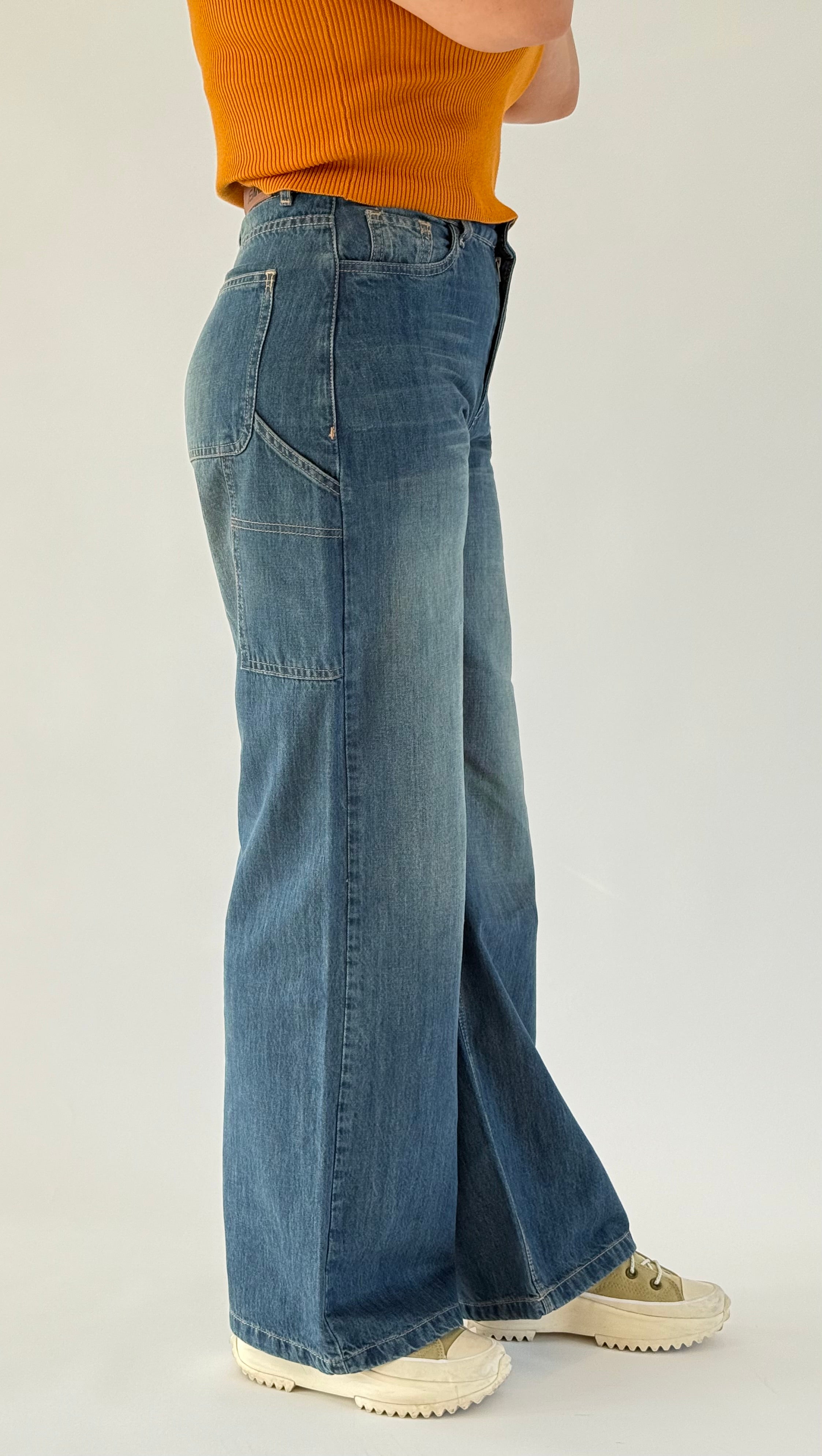 Jean Baggy ample à poche marteau