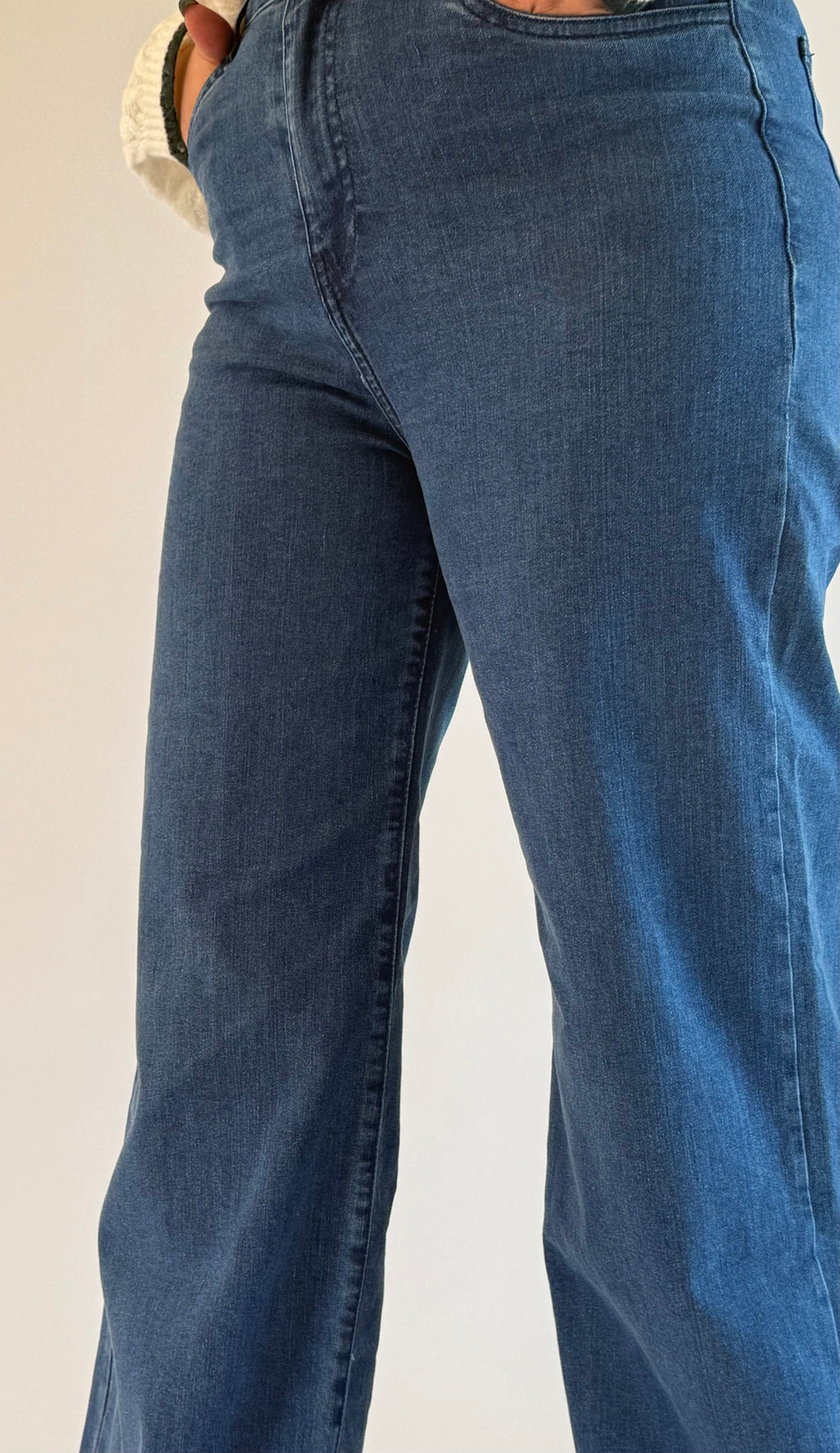 Jean Baggy Taille Haute avec Ourlet