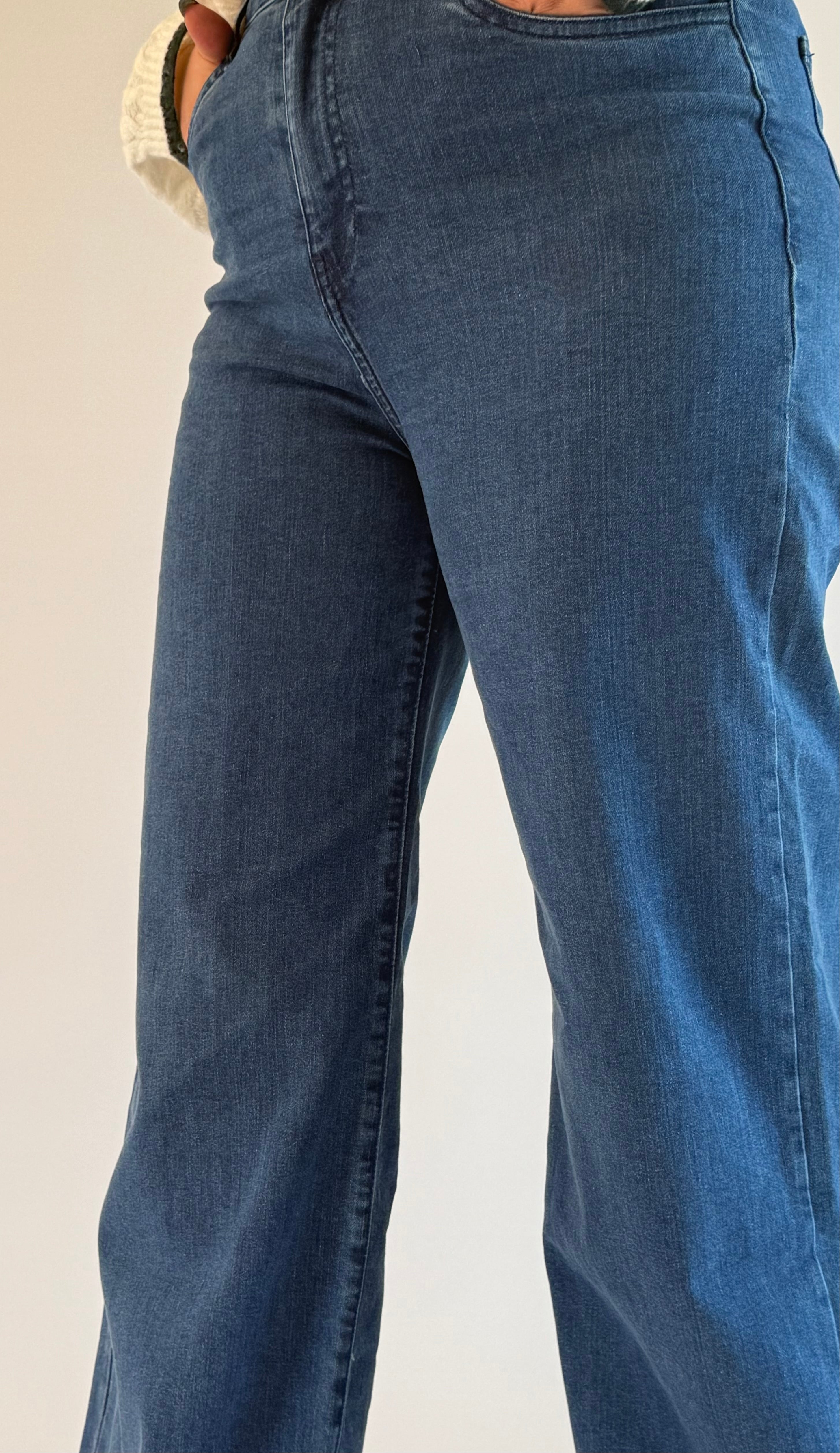 Jean Baggy Taille Haute avec Ourlet