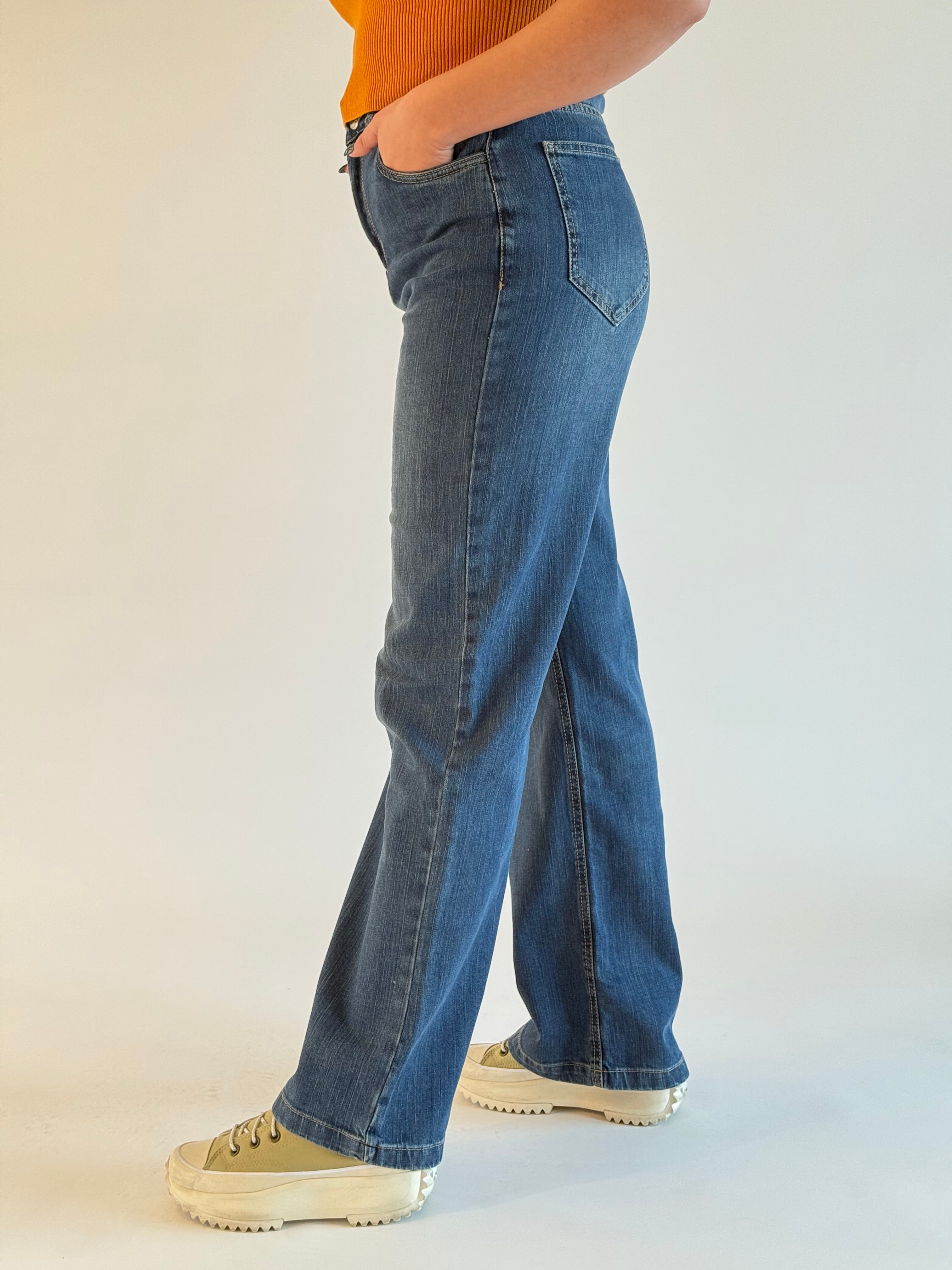 Jean straight taille haute