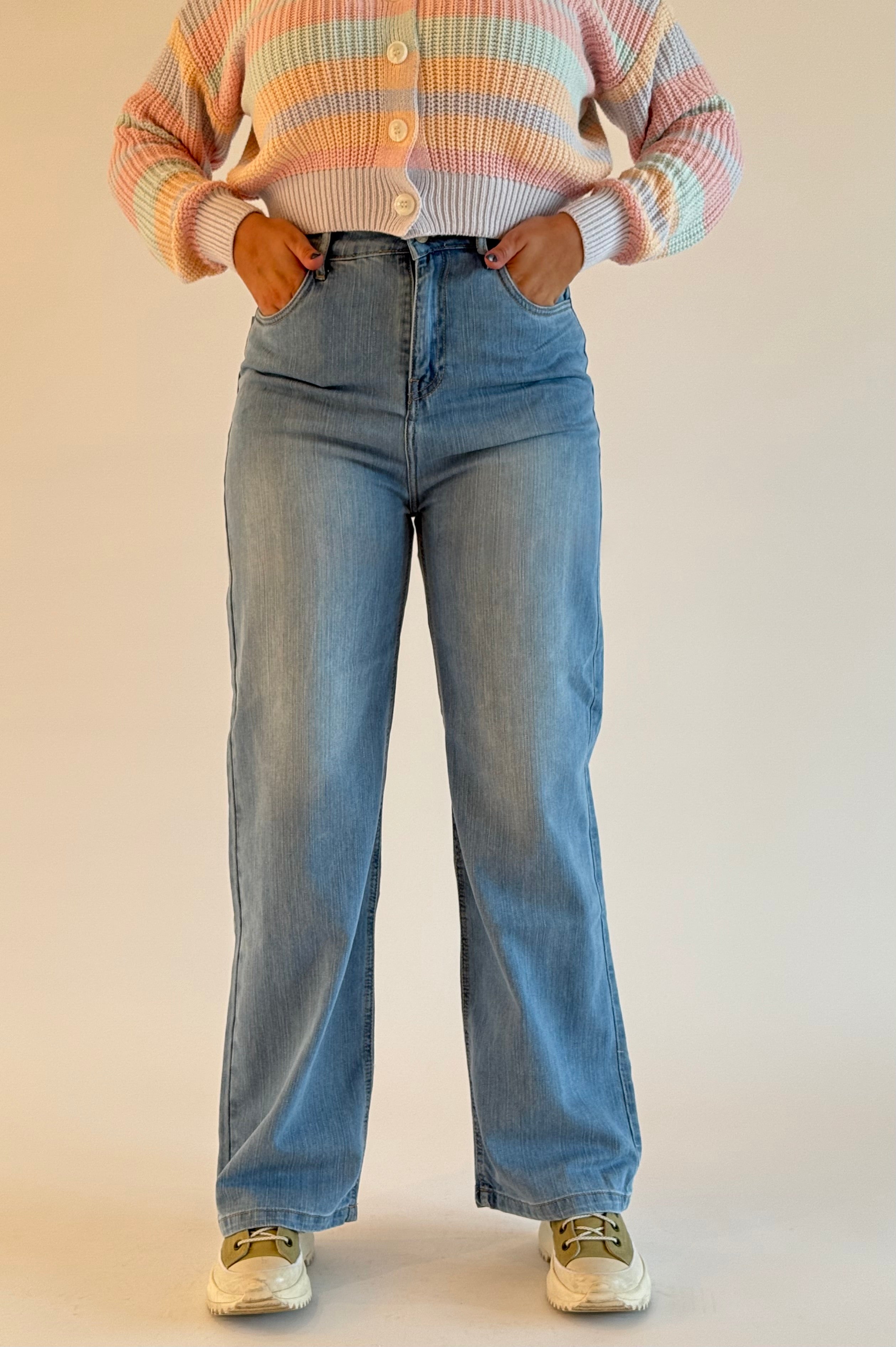 Jean straight taille haute