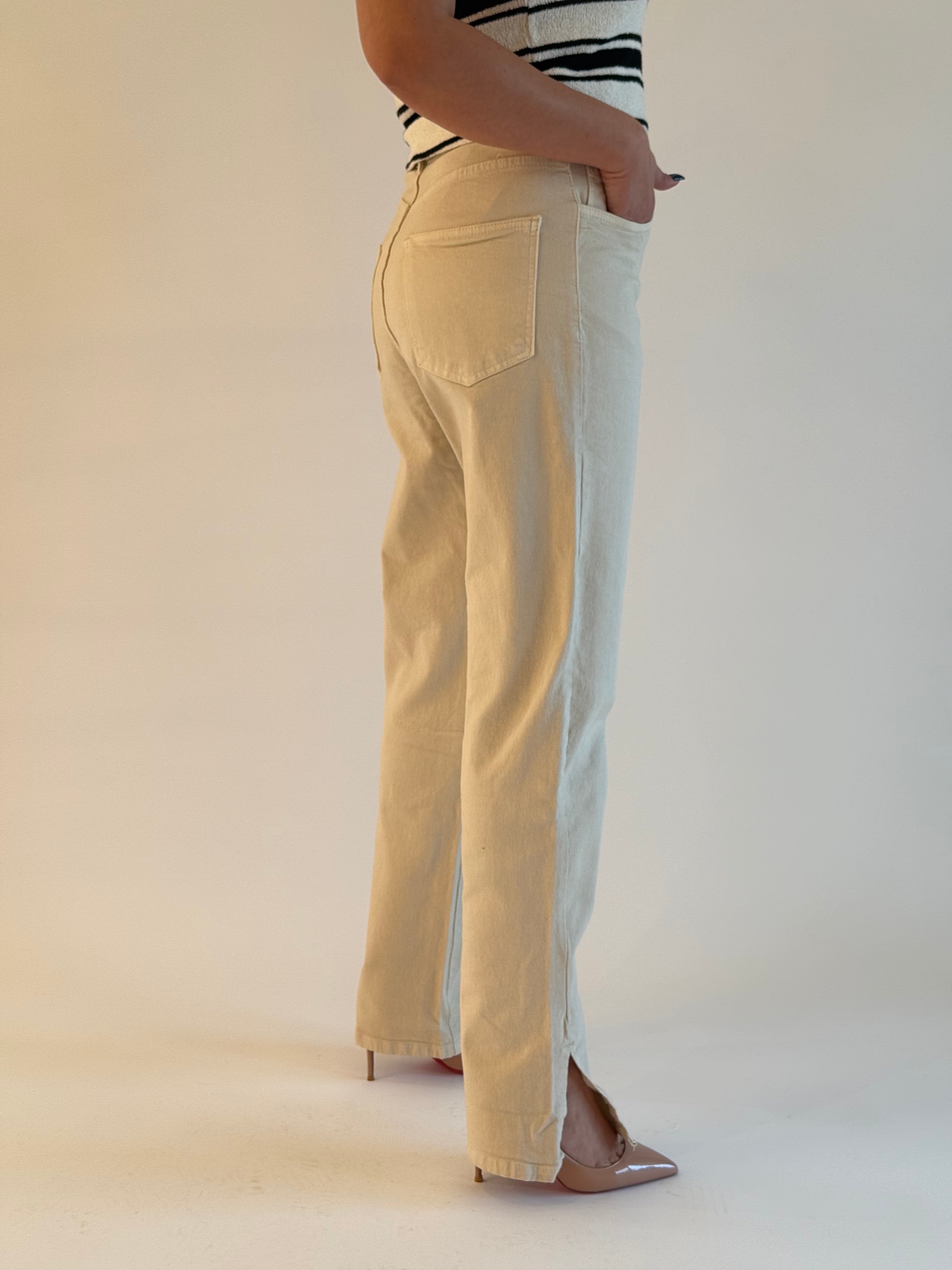 Jean straight avec fente