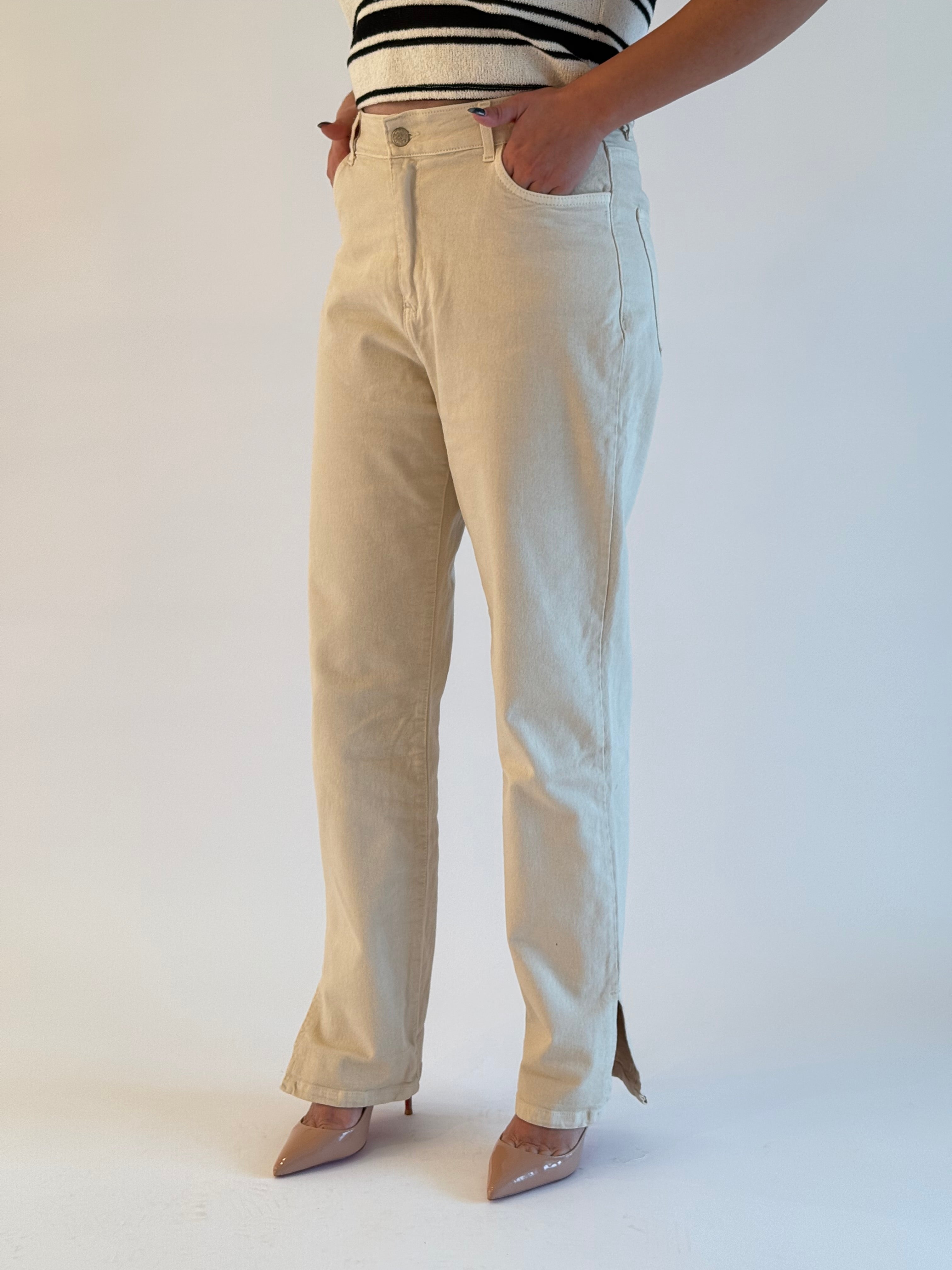 Jean straight avec fente