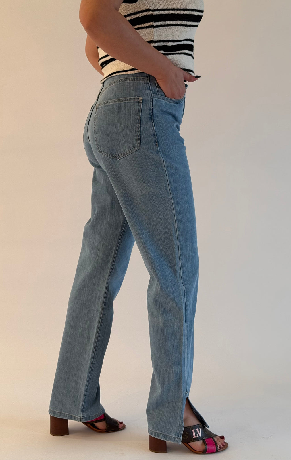 Jean straight avec fente