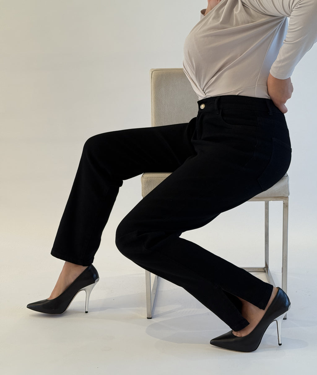 Jean straight avec fente