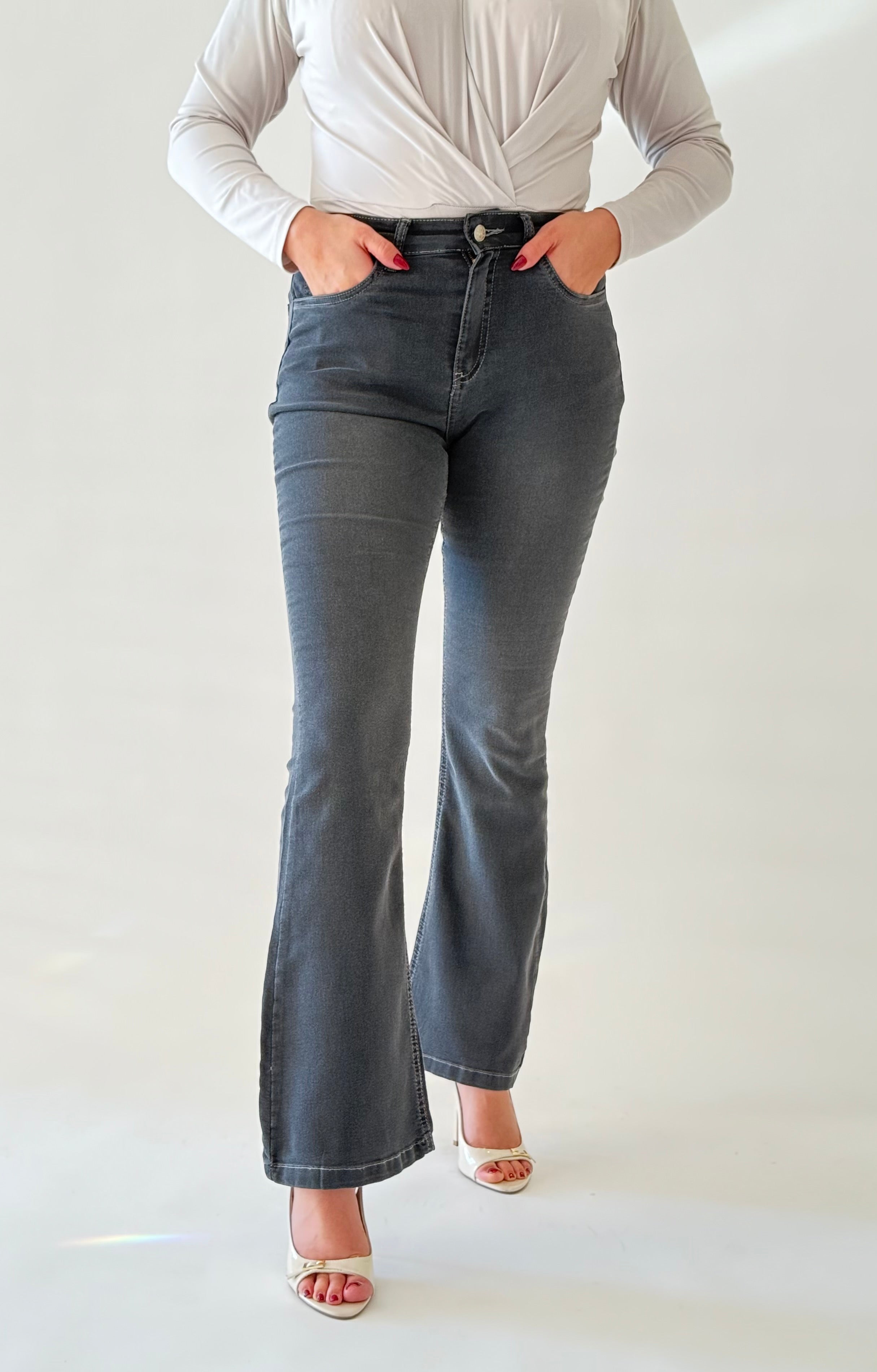 Jean extra flare taille haute