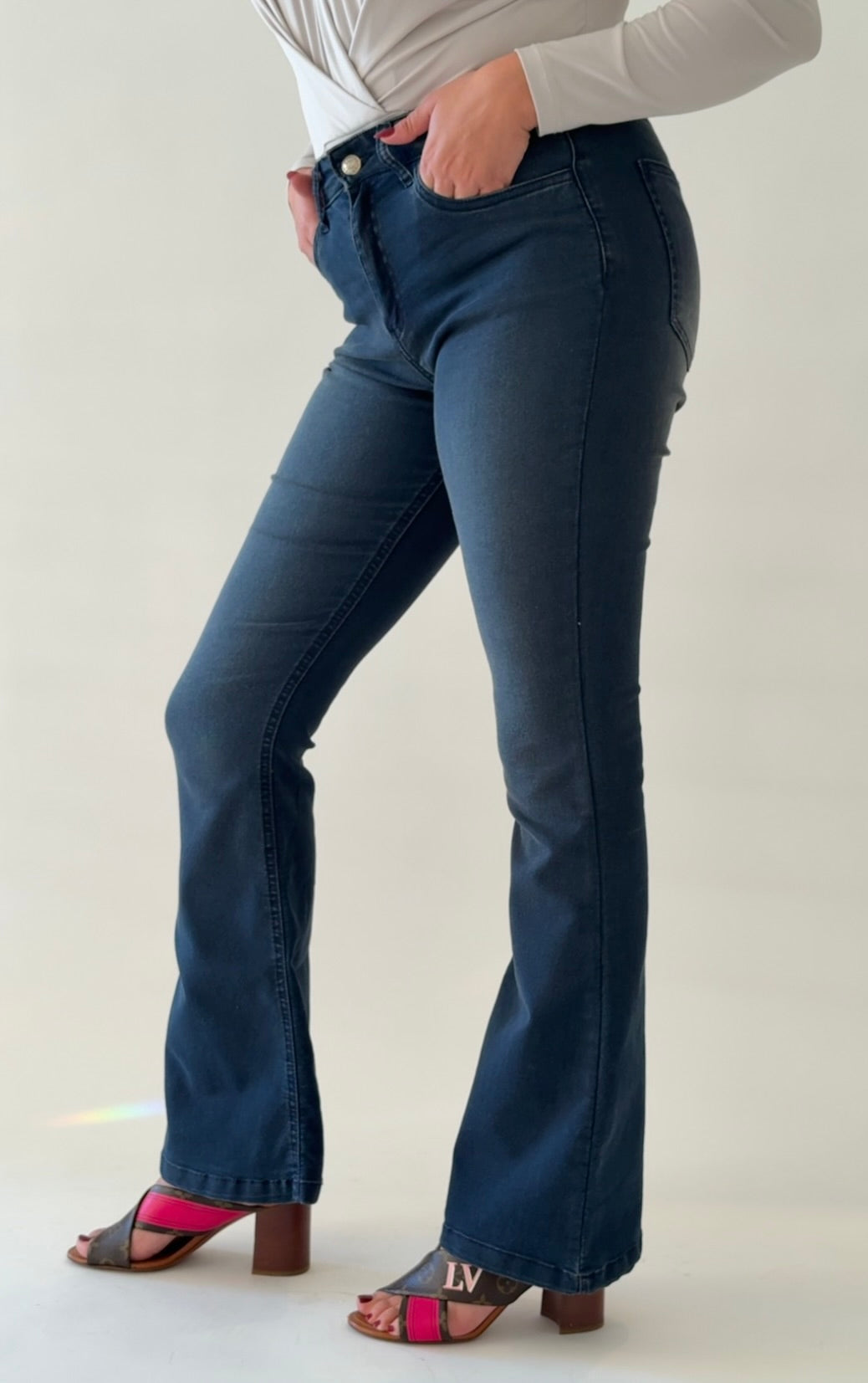 Jean extra flare taille haute