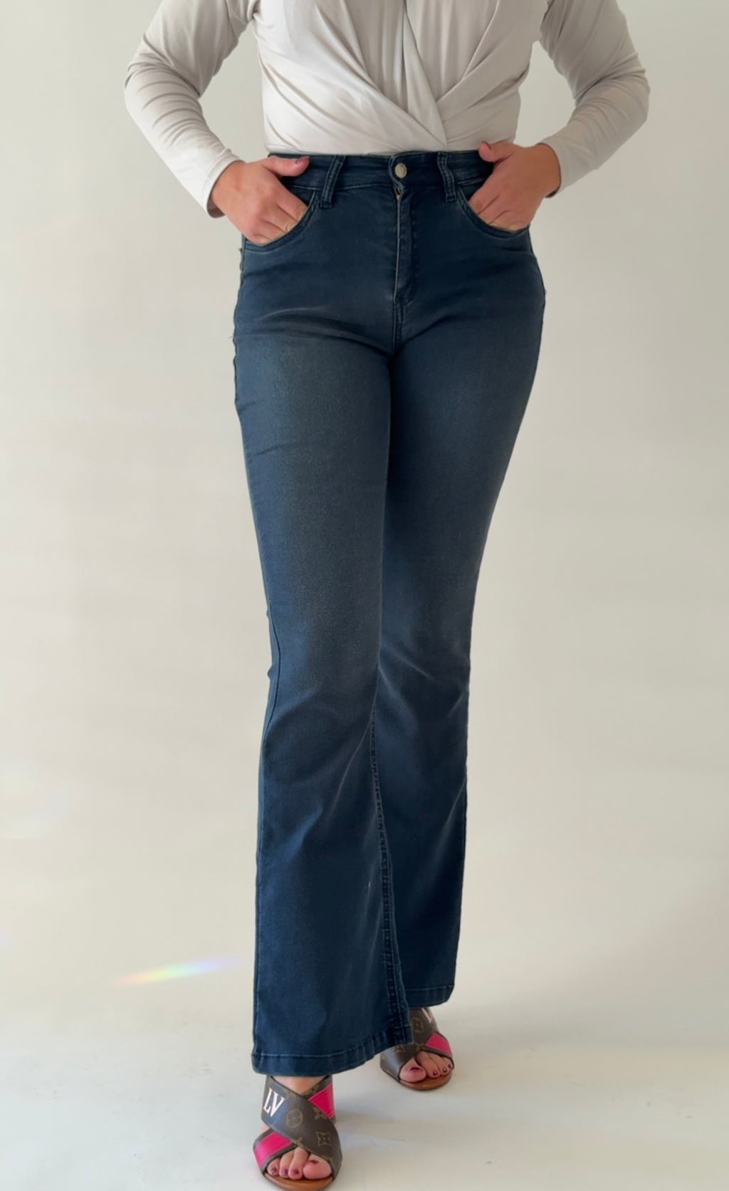 Jean extra flare taille haute