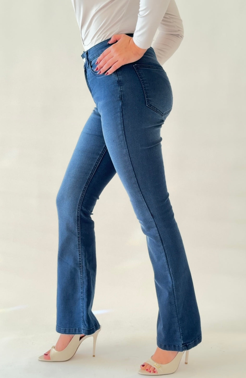 Jean extra flare taille haute