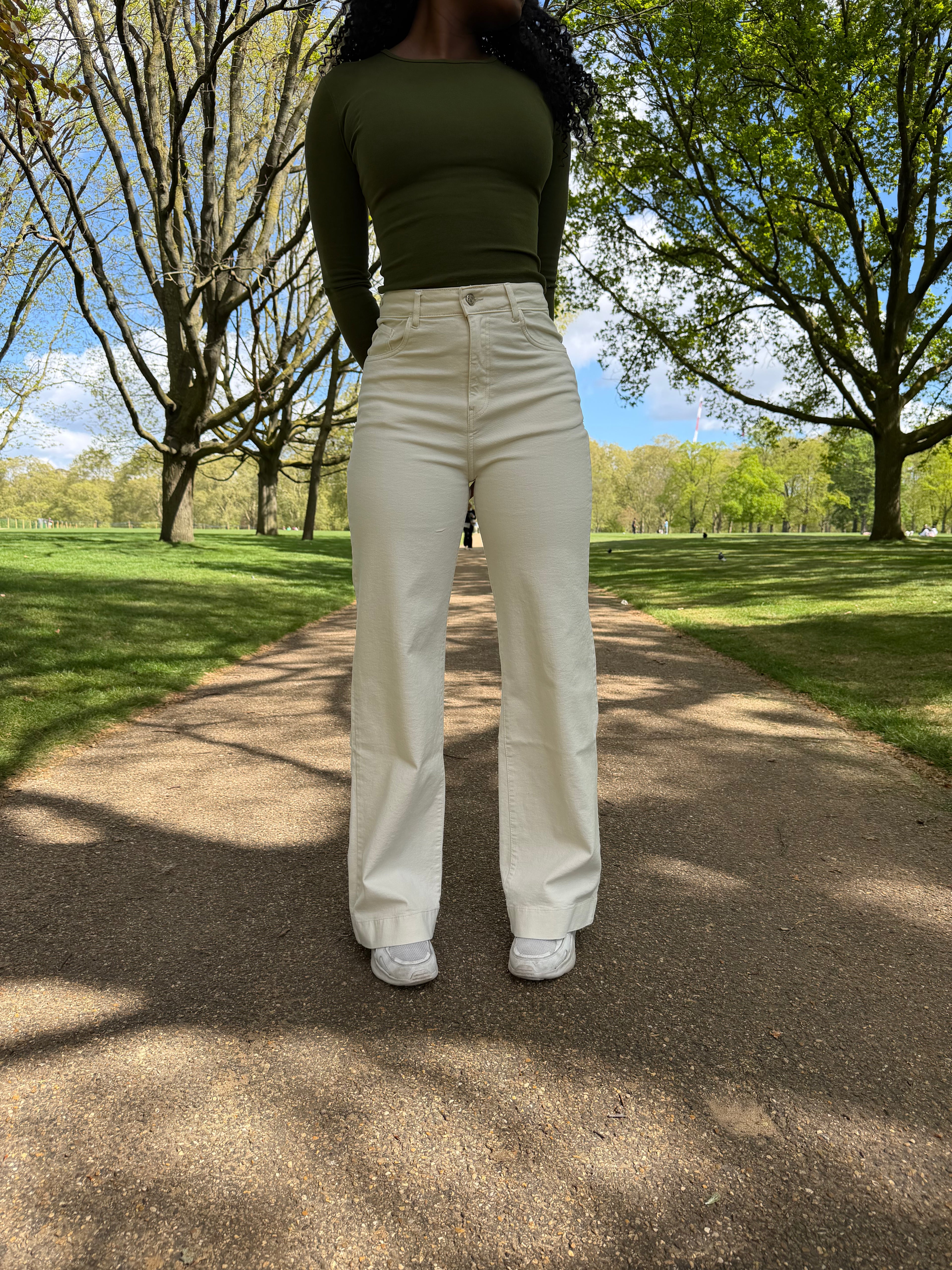 Jean Baggy Taille Haute avec Ourlet
