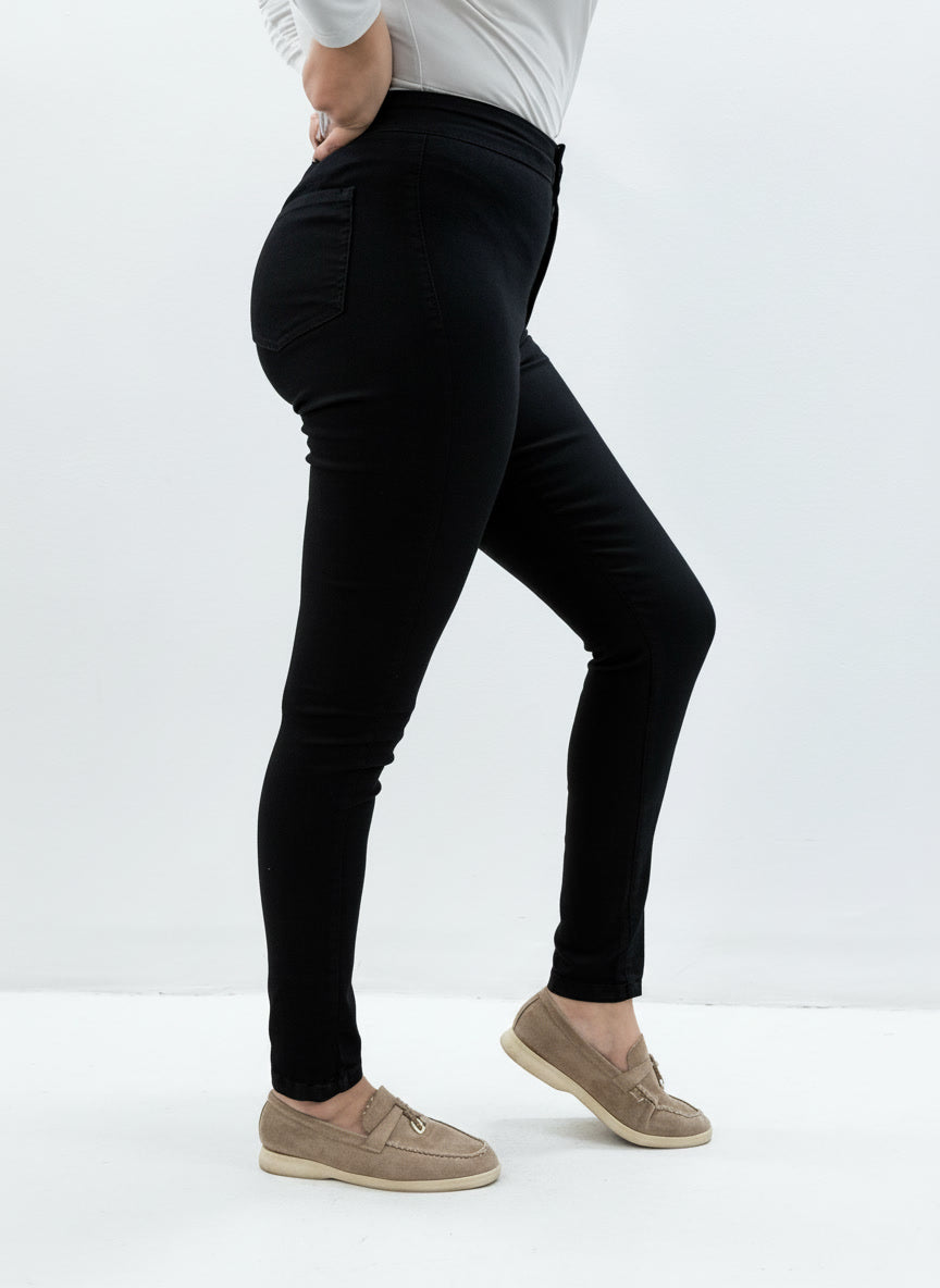 Jean skinny moullant à taille haute